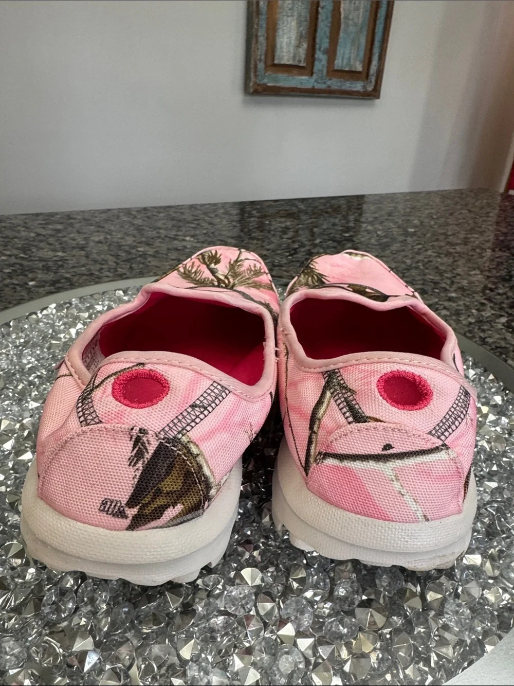 Skechers Go Walk Originals Pink Camouflage Slip-On Sneakers